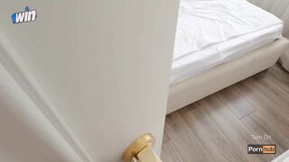 I spied on my stepsister for a long time, but she was not against it and set her pussy up to fuck
