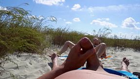 Stranger Jerks Off & Fucks Me at the Beach&#x2014;Voyeurs Look On!