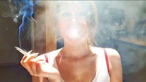Join me for two Winston Red 100&#039;s, up close, while I blow smoke into your face