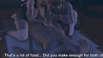 Two Busty Hentai Babes Give Lucky Dude the Sloppiest 3D Threesome