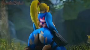 Samus Aran Fucks K-9 and Double Dildo