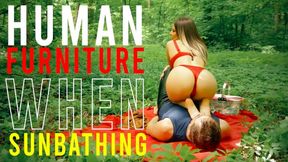 Human Furniture when sunbathing
