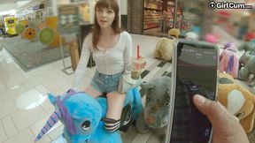 Aliya Brynn cums in public from remote vibrator, then ORGASMS 10 times on dick