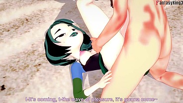 Gwen fucking on the beach - RED - Total Drama - Full & POV on Sheer & PTRN: Fantasyking3
