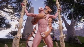Furry Tigress Masterfully Edging Human Penis&#x1F346;