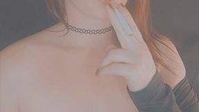 Smoking a cork in my black bodysuit