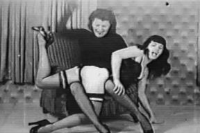 Vintage black and white porn featuring Betty Page