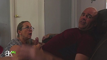 New Step-Son Walks In on StepSis Playing With Pussy And StepMom Giving Head