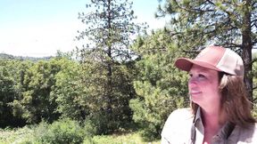 Sexy mom blows stranger in woods 'til dude shoots cum on her giant nipples