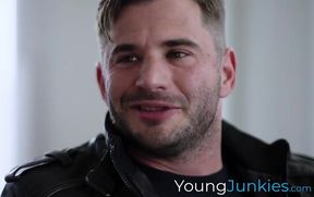 Buffed Nathan Bronson jizzes on my juicy ass after fucking me relentlessly