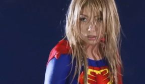 superherione costume ripped apart with cape