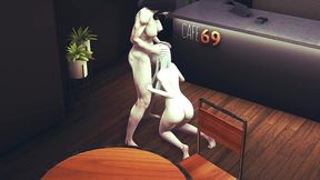 sofia valmet and koko hekmatyar have sex in a cafe - 3d hentai parody