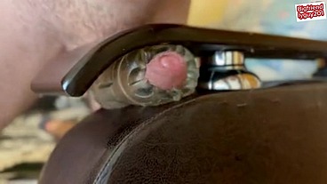 Guy Moaning and Fucking Fleshlight until Shaking Orgasm with Huge Cumshot