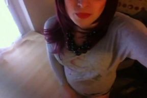 Quick Cum Eating Amateur Crossdresser Session