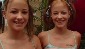 Two teens milking cock together