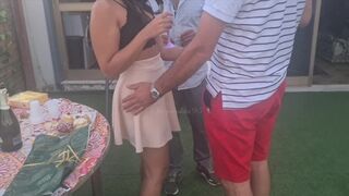 We went to a PARTY and My wife got SLUT taking TWO BIG COCKS, CUCKOLD HUSBAND WATCHES