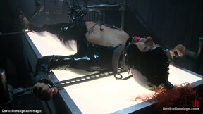 Ebony slave takes corporal punishment