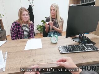 HUNT4K. Hawt and lewd lesbo Zlata Shine decided to screw to get a job in front of her GF