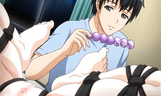 Bondage hentai plugs vibrator in her ass and wet pussy