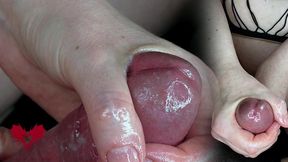instruction video for milking pre-ejaculate. close-up of delaying and ruining the orgasm.