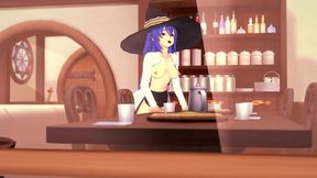 roxy rubbing on the corner of the table - mushoku tensei