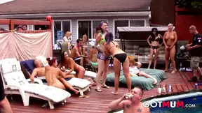 Busty Milf in a lesbian orgy party