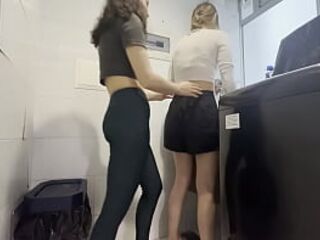 My lesbian stepsister helps me wash my dirty clothes