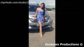 CustomVideo - 037 B - WenWen driving Honda in another sandals pedal cam