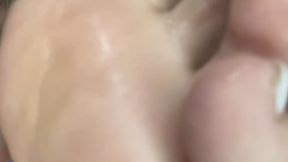 hot blonde tickling and sucking her little foot