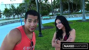 boricua baddie strolling her fine ass on south beach waiting to get fucked