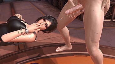 Ada Wong Throat Fucked while laying on her back - Resident Evil