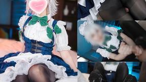 Sakuya Izayoi Cosplay Wet & Shiny Tights Fetish