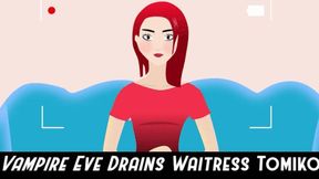 Monster Vampire Eve Mesmerizes and Drains Waitress Tomiko
