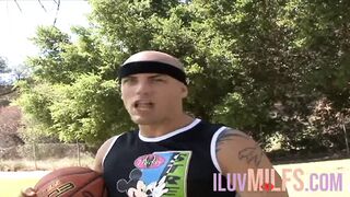 After basketball tiny breasts teens banged with a facial
