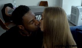 Stunning Fit Blonde MILF Bambi Takes a Massive Black Dick in Her Pussy in Home