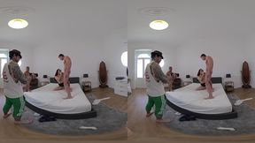 sara diamante vr part one - first double pussy penetration (dpp) squirting gangbang