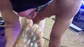 shrinking fetish - You are a Teenie Cuck watching as a slave Sucks on the Feet of your Hot Giantess Wife POV, female domination, foot domination  1080 smaller
