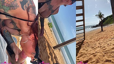 CHUPEI ELE NA PRAIA NA FRENTE DE TODO MUNDO
