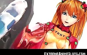 D robot doll takes cumshot!