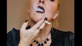 Hard spasmodic smoker's cough with spastic exhalation and lots of nicotine spit from the depths of my black lungs