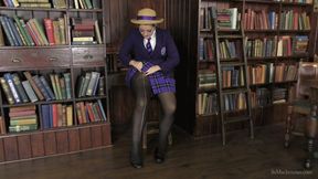 Tamsin; Stripping & Destroying Her Opaque Pantyhose