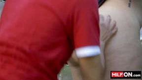 Blonde beauty's juicy big breasts ravaged rough in steamy garden bang - Jenna Starr, Diego Perez