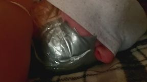 Half naked hogtie