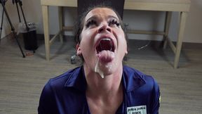 female cop collects dna