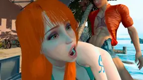 Nami relieving stress at the beach - 3D Animation by VirtualHeaven