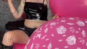 Valeri in boots pop 36inch pink balloons