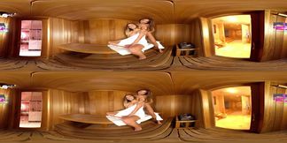 Hot lesbian babes fucking in sauna