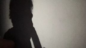 Shadowy temptress worships massive tool, milking its mightiness until ejaculation