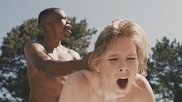 Mr.Longwood playing with 2 blond girls with tiny tits and stretching out one of them with his Huge BBC