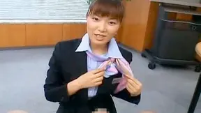 Hot Asian blowjob by a horny cum craving flight attendant